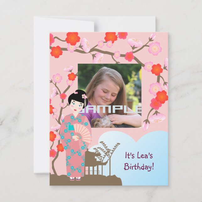 Geisha-Geburtstagsfeier Einladung (Vorderseite)