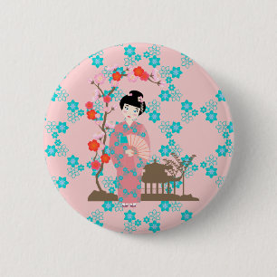 Geisha-Geburtstagsparty Button