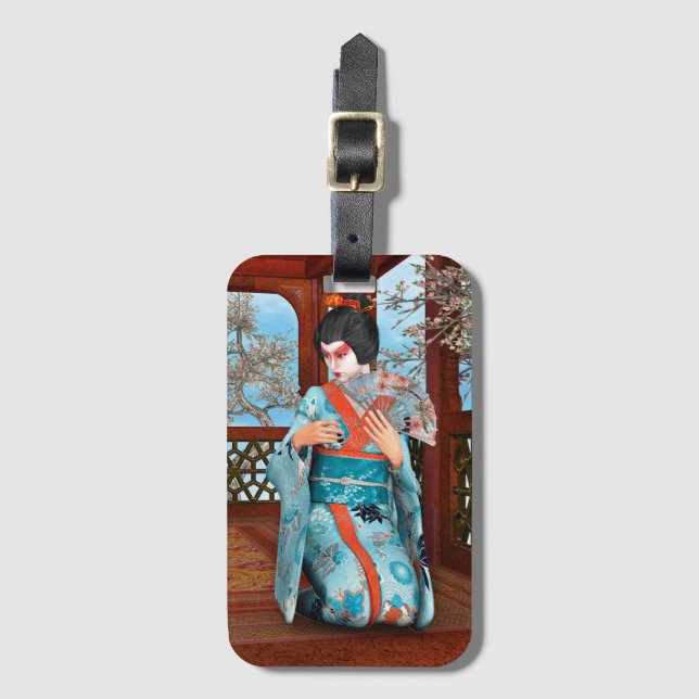 Geisha Gepäckanhänger (Vorderseite Vertikal)