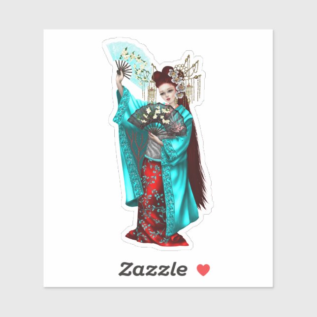 Geisha Girl Aufkleber (Blatt)