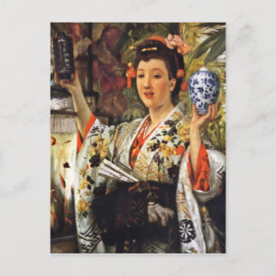 Geisha Girl Holding Ginger Jar Postkarte