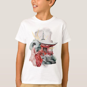 Geisha Girl Japanese Artwork T-Shirt