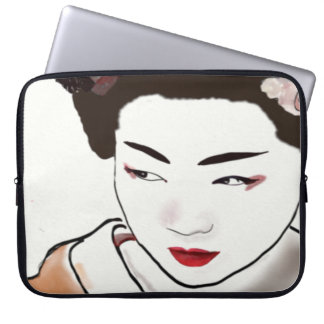 Geisha Girl Watercolor Laptopschutzhülle