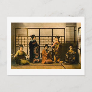 Geisha Girls Magic Lantern Slide Postkarte