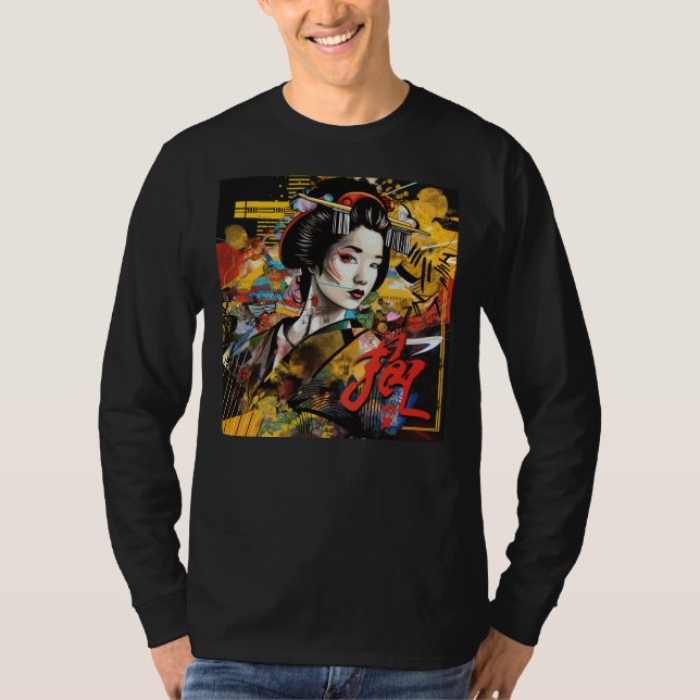 Geisha Graffiti T-Shirt - Klassische Beauty Street (Vorderseite)