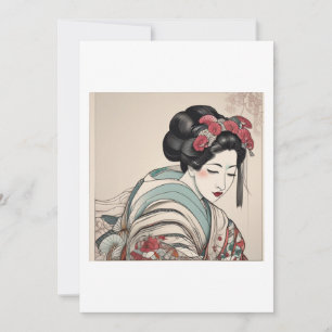 Geisha-Illustration Einladung