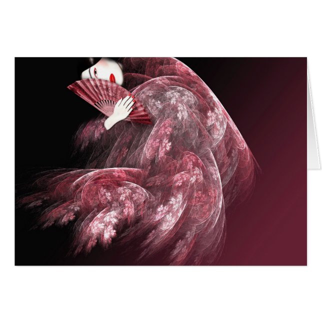 Geisha im Rot (Vorderseite (Horizontal))