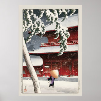 Geisha im Schneesturm Kawase Hasui Poster
