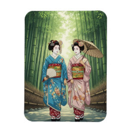 Geisha in Arashiyama Japan Kyoto Magnet