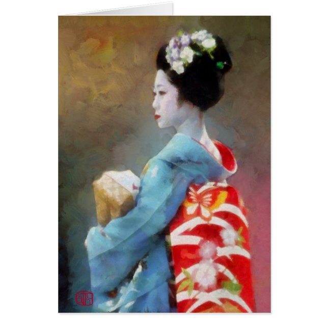 Geisha in blauer Kimono Art (Vorne)