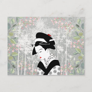 Geisha in Garden Postkarte
