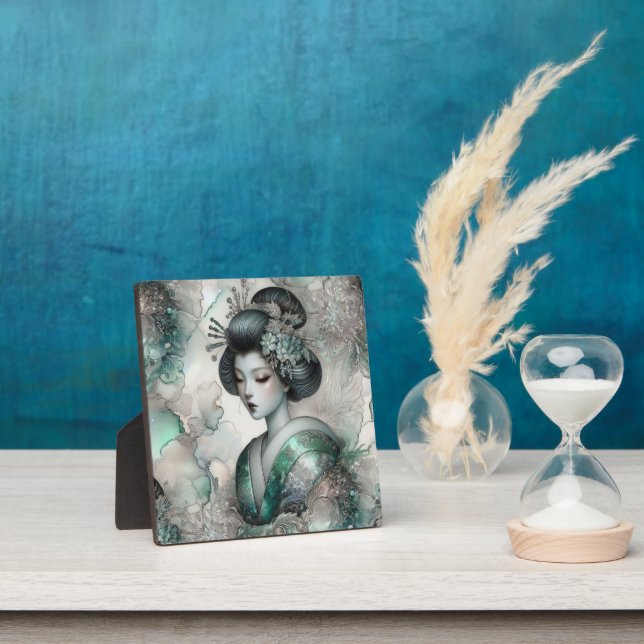 Geisha in Green Design Serie #2 Fotoplatte (InSitu)