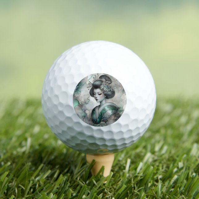 Geisha in Green Design Serie #2 Golfball (Insitu T-Shirt)