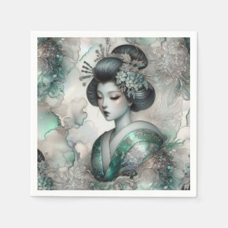 Geisha in Green Design Serie #2 Serviette