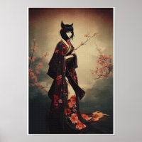 Geisha in Kimono III - Kitsune