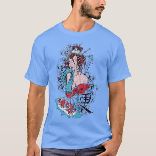 Geisha Japan Tokyo Japanischer Krieger Kanji Art R T-Shirt