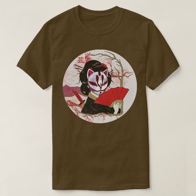 Geisha Japanisch Kawaii Geisha Girl Sakura Cherry  T-Shirt (Design vorne)
