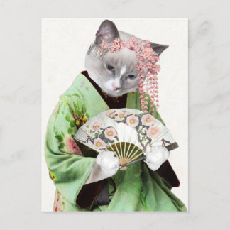 Geisha-Kätzchen-Postkarte Postkarte