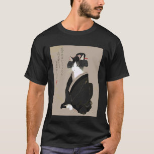 Geisha-Katze japanische Kanji-Kunst Ukiyo-e Ästhet T-Shirt