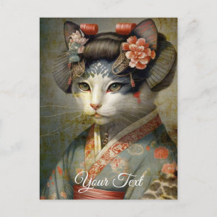 Geisha Katze. Personalisiere. Postkarte