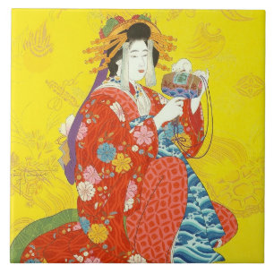 Geisha Lady Keramik Tile Fliese