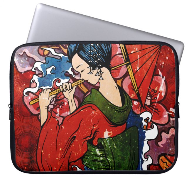 Geisha Laptopschutzhülle (Vorderseite)