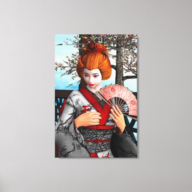 Geisha Leinwanddruck (Vorderseite)