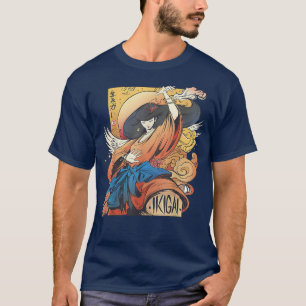 Geisha-Mädchen Katana-Schwert und Tattoo eines Dra T-Shirt