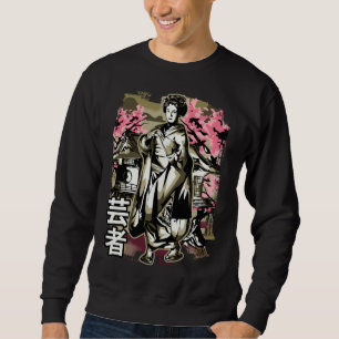 Geisha-Mädchen Retro Vintage Japanische KunstKunst Sweatshirt