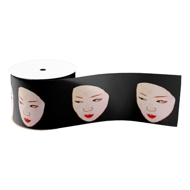 Geisha-Maske Ripsband (Spule)