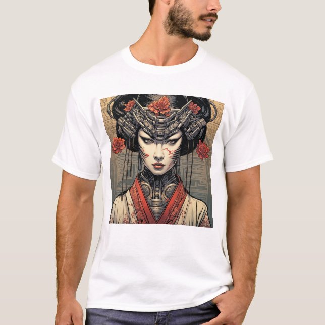 Geisha Mech Smiles T-Shirt (Vorderseite)