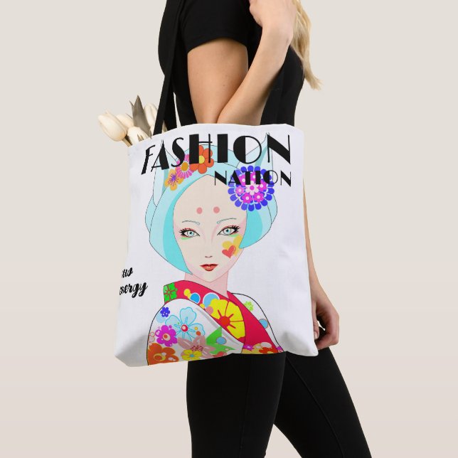 Geisha mit Blume Pop Art (Von Nahem)