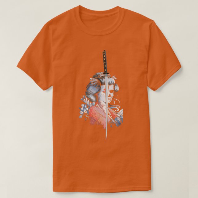 Geisha mit japanischer Geisha und japanischer Geis T-Shirt (Design vorne)