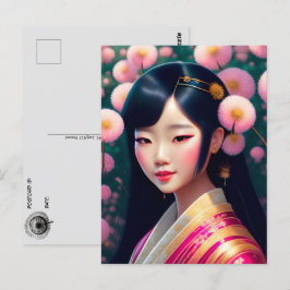 Geisha mit Lüstern, Postkreuz Postkarte