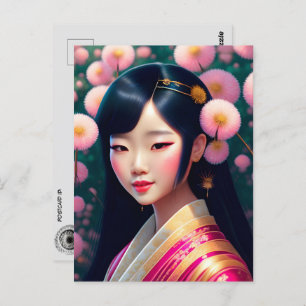 Geisha mit Lüstern, Postkreuz Postkarte