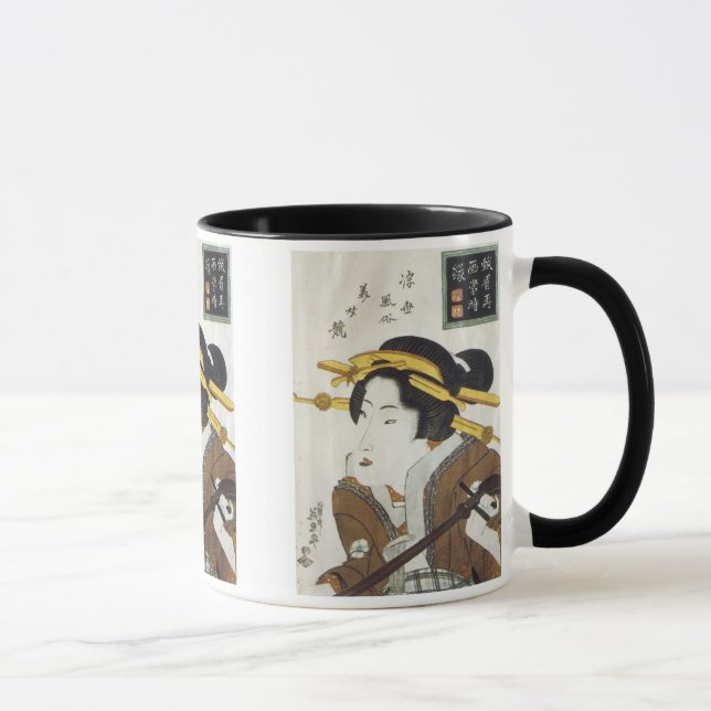 Geisha mit Samisan, Eisen, 1826 Tasse & Steins (Rechts)