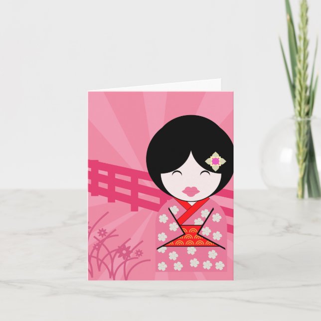 Geisha Notecard - Blank Karte (Vorderseite)