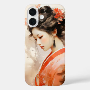 Geisha Orange Ink iPhone 16 Hülle