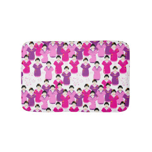 Geisha Pink Cherry Blossom Japanische Tradition Badematte