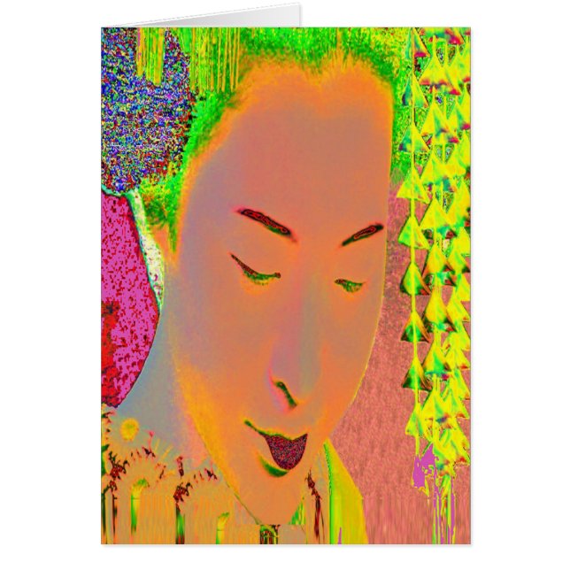 Geisha Pop Art Geburtstagskarte (Vorne)