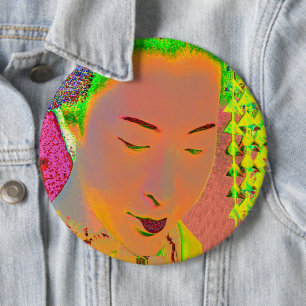 Geisha Pop Art Pinback Schaltfläche Button