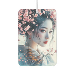 Geisha portrait, cherry blossoms, Japanese art, Autolufterfrischer