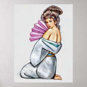 Geisha Poster Druck