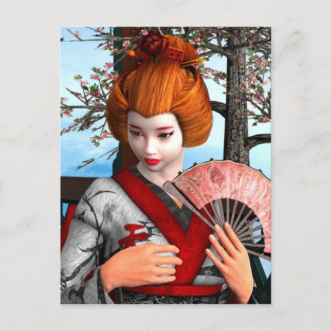 Geisha Postkarte (Vorderseite)