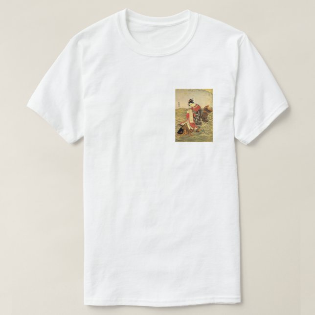 Geisha reitet auf ihrem Haustier koi fishT-Shirt T-Shirt (Design vorne)