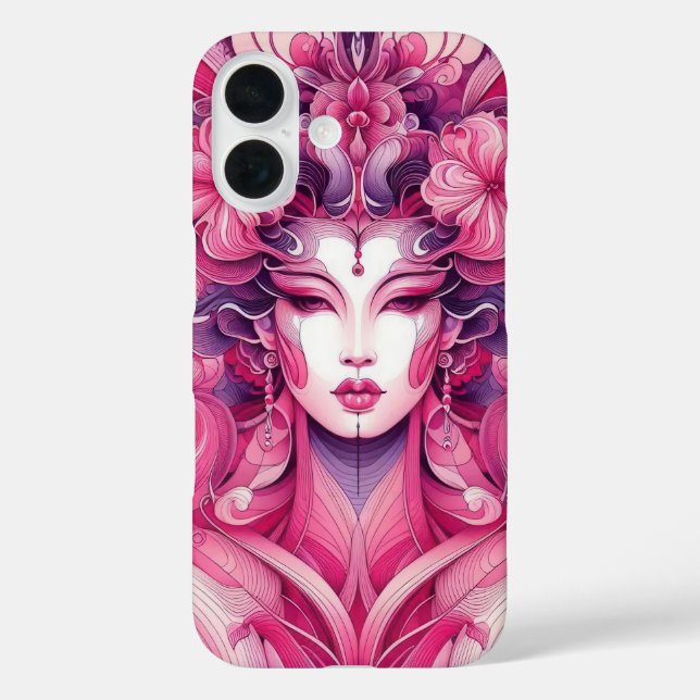 Geisha-rosa-Blume mit orientalischer abstrakter Sy Case-Mate iPhone Hülle (Rückseite)