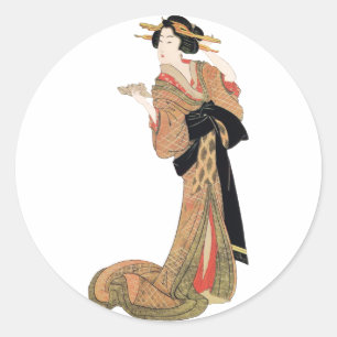 Geisha Runder Aufkleber