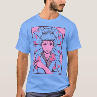 Geisha Sakura Cherry Blossom Geisha Girl Japan Cul T-Shirt