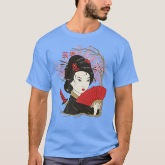 Geisha Sakura Cherry Blossom Geisha Girl Japan Cul T-Shirt