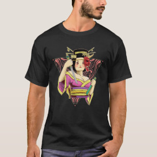 Geisha Samurai Demon Mask Female T-Shirt